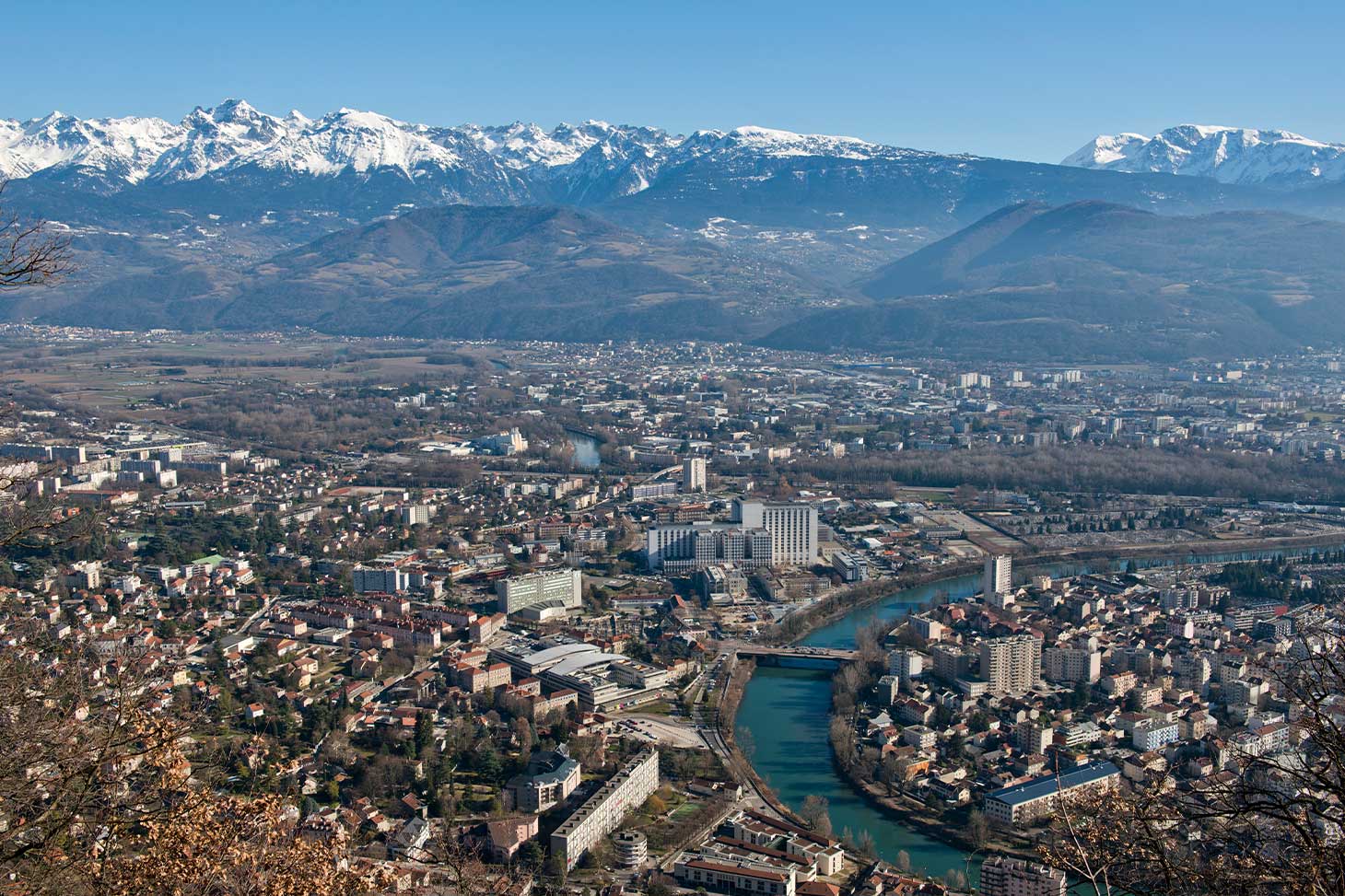 Vue aérienne du campus santé de La Tronche